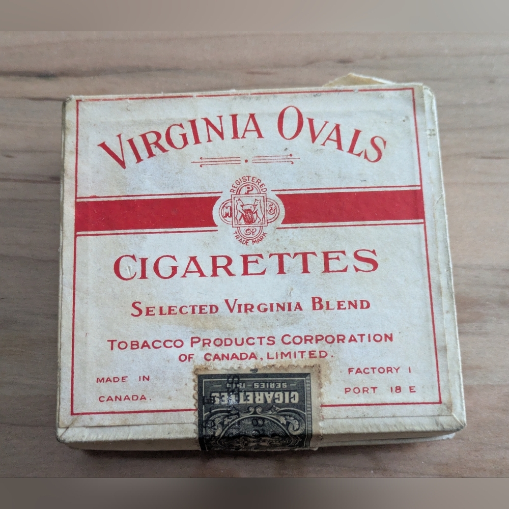 Antique Philip Morris & Co. Virginia Ovals Cigarette Box with Tax Stamp (Empty)